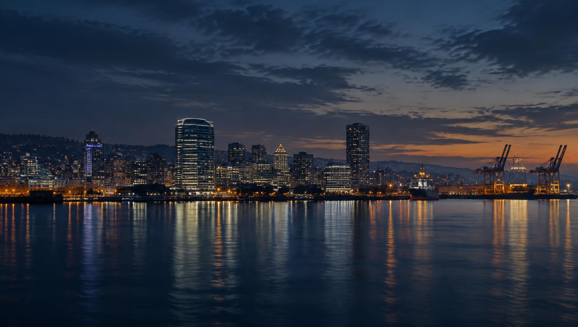 Oakland skyline at dusk